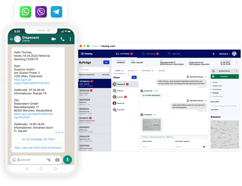 Dashboard Handy Messenger